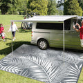 Outdoor Plastic Straw Rug - 6x9Ft Waterproof Reversible Patio Mat for Deck, Beach, RV, Camper, Backyard 6' x 9' (Rectangular) Cool Gray