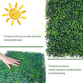 ODTORY Artificial Grass Wall Greenery Backdrop, 10X10 in 16P (11.2 sqft) | UV-Anti, Fake Ivy Vine Balcony Fence, Outdoor Privacy Screen, Green