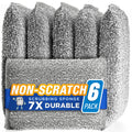 Kitchen Sponges for Dishes, Scouring Pads Non Scratch Scrubbers 6 Count (Pack of 1)