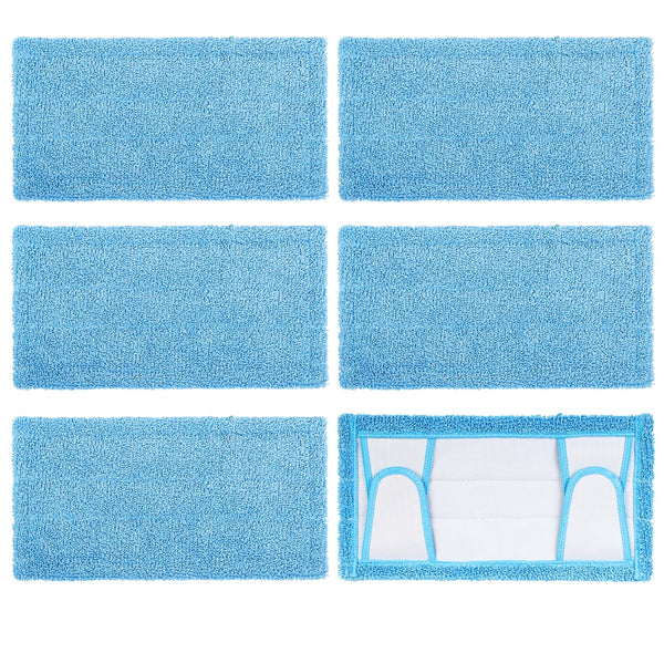 Reusable Mop Pad for Swiffer Sweeper Mop, 12.5'' Microfiber Mop Pad Refill Washable for Hard Floor Baseboard Cleaning, Wet/Dry Cleaning Pad, 6 Pack