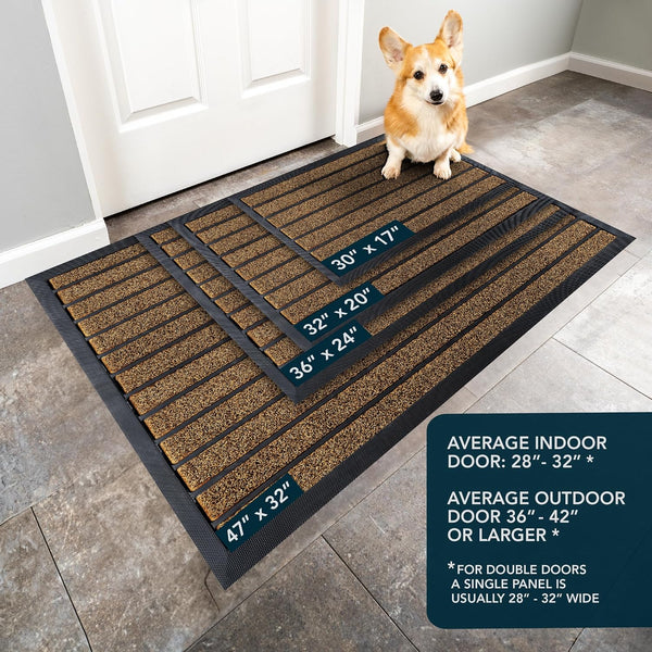 ubdyo Extra Durable Door Mat Outside Entrance (30" x 17", Bright Brown) 30" x 17" (Rectangular) Bright Brown