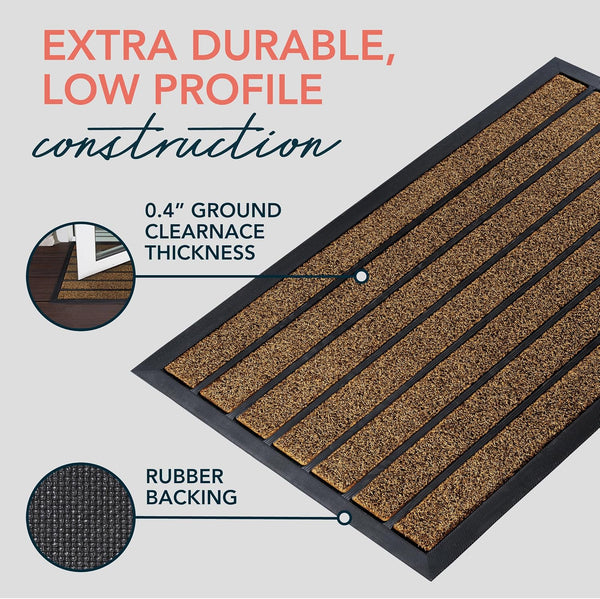 ubdyo Extra Durable Door Mat Outside Entrance (30" x 17", Bright Brown) 30" x 17" (Rectangular) Bright Brown