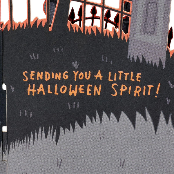 American Greetings Pop Up Halloween Card for Kids or Adults, Displayable 3D Haunted House Halloween Pop Up Card for Boo Baskets (Spooky Season)