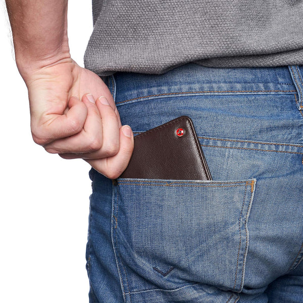 Alpine Swiss RFID Luka Men's Flip ID Wallet Deluxe Capacity ID Bifold With Divided Bill Section Camden Collection Soft Nappa Brown One Size Soft