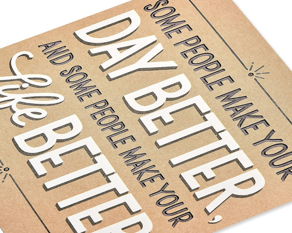 American Greetings Thank You Card (Day Better) 6.25 inches x 6.25 inches