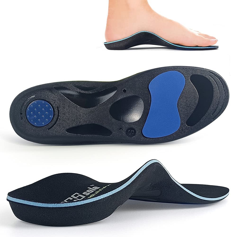 Pcssole Orthotic High Arch Support Insoles, Comfort Gel Work Boot Insert for Flat Feet, Plantar Fasciitis, Feet Pain, Heel Spur Pain,Metatarsalgia,Over Pronation for Men and Women