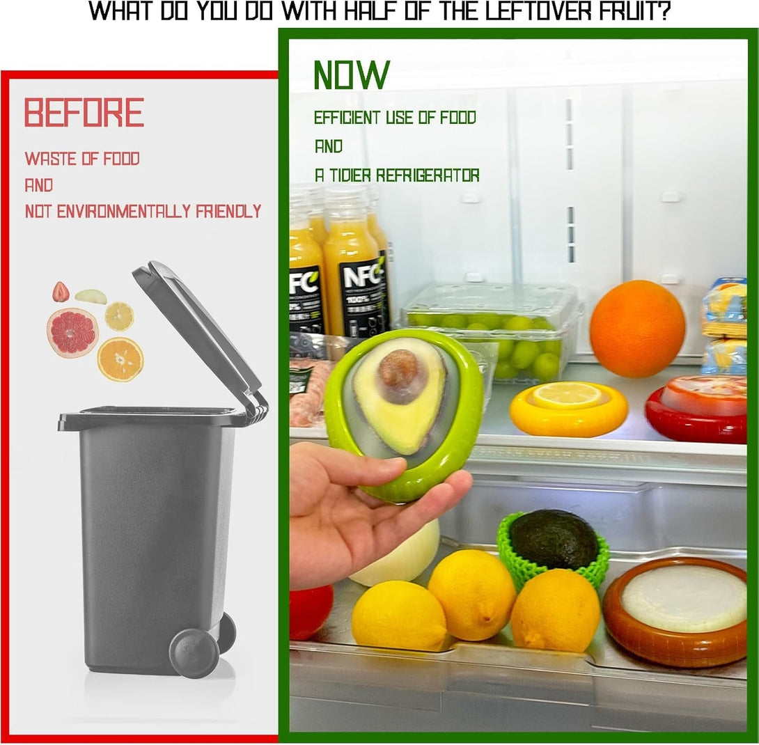 AEKTBY Silicone Fruit and Vegetable Anti-Oxidation Storage Box | Onion Storage | Avocado Saver | Set of 4 Reusable Storage Containers for Fridge