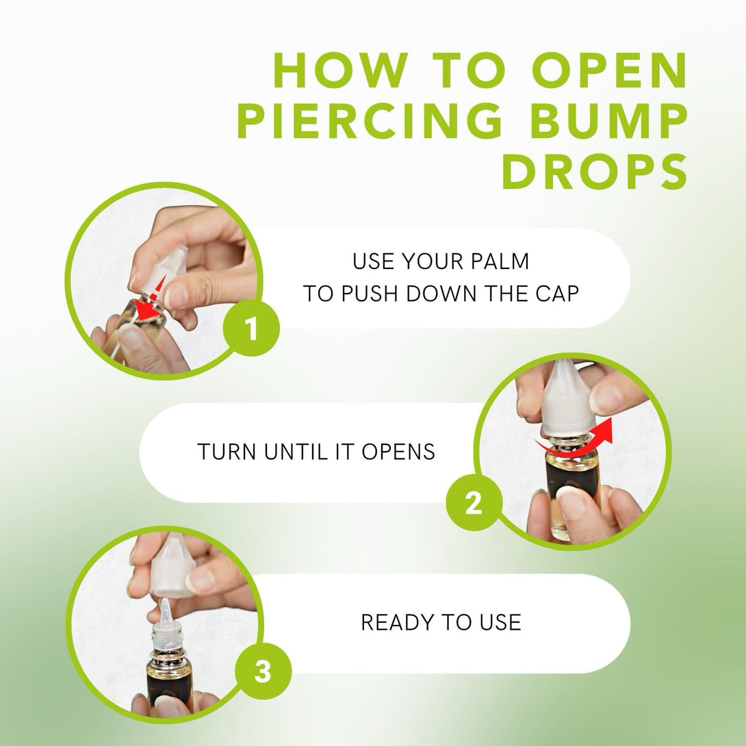 Bodyj4You Piercing Keloid Bump Removal - Natural Oil Piercing Bump Treatment - Nose Septum Belly Ear Cleaner Soothing Skin Recovery Solution - Safe Care Piercing Reduce Appearance Scars - 0.33 Fl Oz