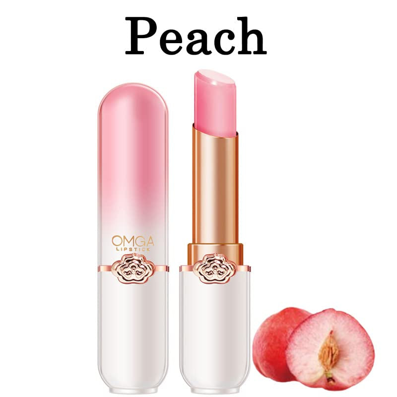 6 Pcs/Set Peach Aloe Vera Strawberry Blueberry Avocado Grape Jelly Lipstick Set Temperature Change Moisturizer Flower Lip Stick Long Lasting Nutritious Lip Balm Magic Color Change Lip Gloss