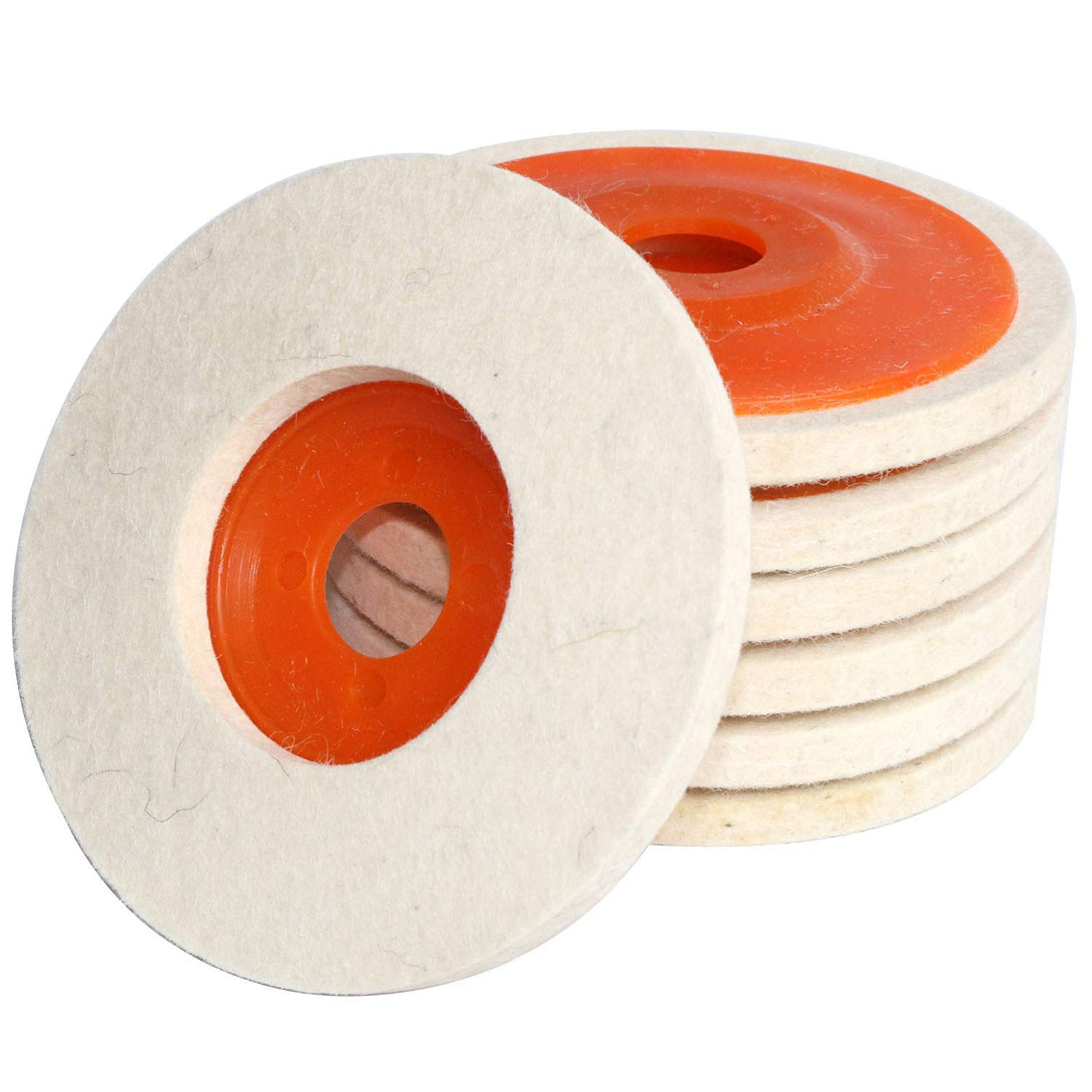 4.5" X 7/8" Inch Wool Felt Disc Polishing Buffing Wheel Pad (4.5 Inch 7Pcs)