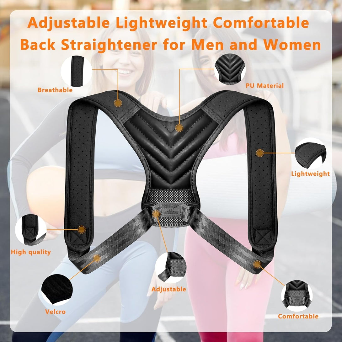 Back Brace Posture Corrector,Adjustable Lightweight Comfortable Back Straightener for Men and Women,Improve Hunchback,Relief for Mid&Upper Spine Support- Neck, Shoulder, Clavicle and Back Pain-Xl