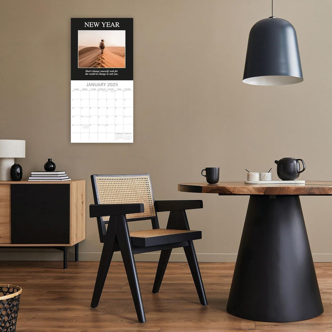 2025 Square Wall Calendar, Demotivation, 16-Month Funny Corner Theme with 180 Reminder Stickers (12 X 12 In)