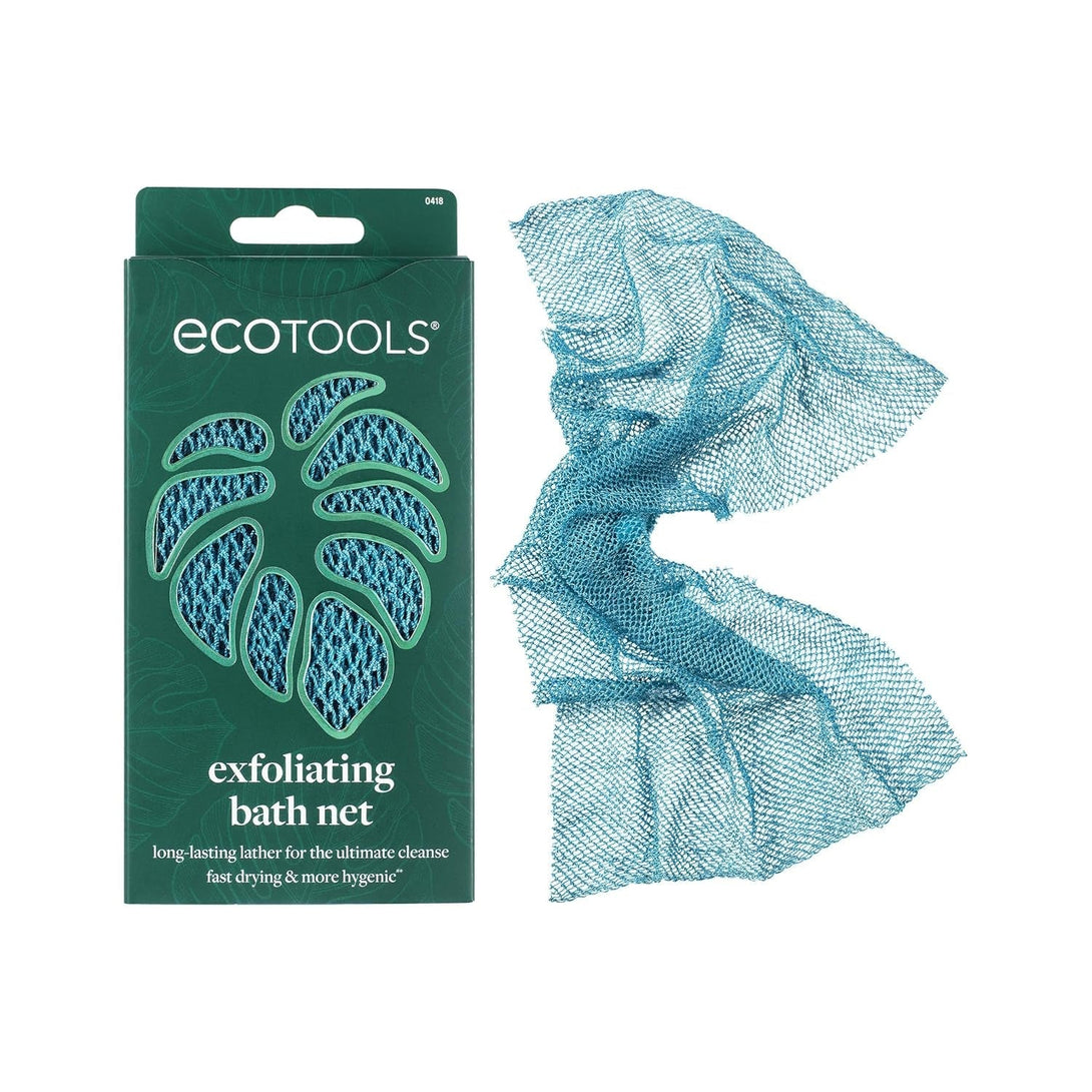 Ecotools Exfoliating Bath Net, Inspired by African Bath Net Sponge, Exfoliates & Cleanses Whole Body, Flexible & Reusable, Eco-Friendly Body Scrubber, Vegan & Cruelty-Free, 1 Count