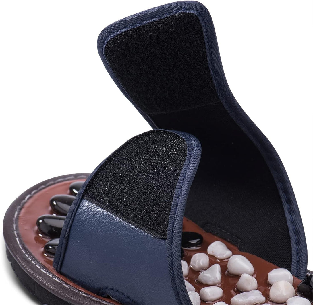 Acupressure Mat Pebble Foot Massager Relaxer Pain Relief Health Sandals Slippers Relaxation Gifts for Men Women(Blue25)
