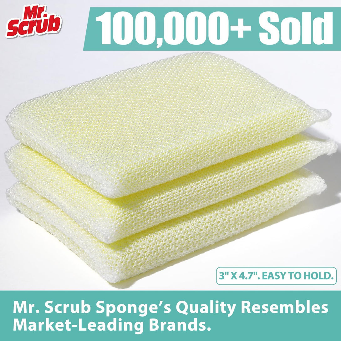 All-Purpose Sponges, Non Scratch, for Washing and Cleaning Dishes, Premium Scrub and Scrubbers, 12 Pads, Ideal for Kitchen, Bathroom