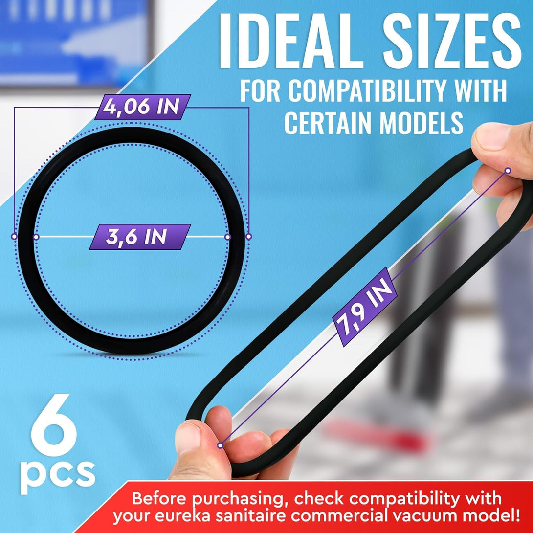 6Pcs Sanitaire Vacuum Belts - Sanitaire Vacuum Parts - Durable, Flexible, Easy Installation, Long Service Life - Compatible with SC679K, SC684, SC688, SC689, SC886, SC887, SC888, SC9050D, 1934, 1950