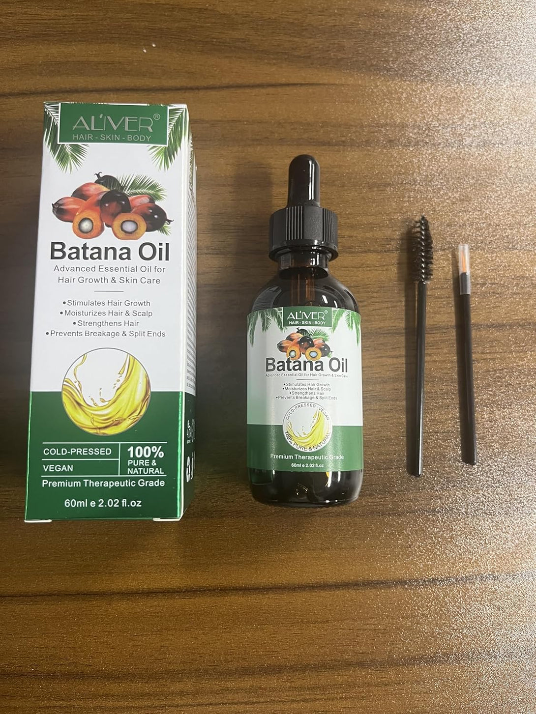 Batana Oil for Hair Growth, Pure Organic Natural and Cold Pressed Hair Oil for Hydrating & Repairing Dry, Damaged Hair Skin Care, Face, Body