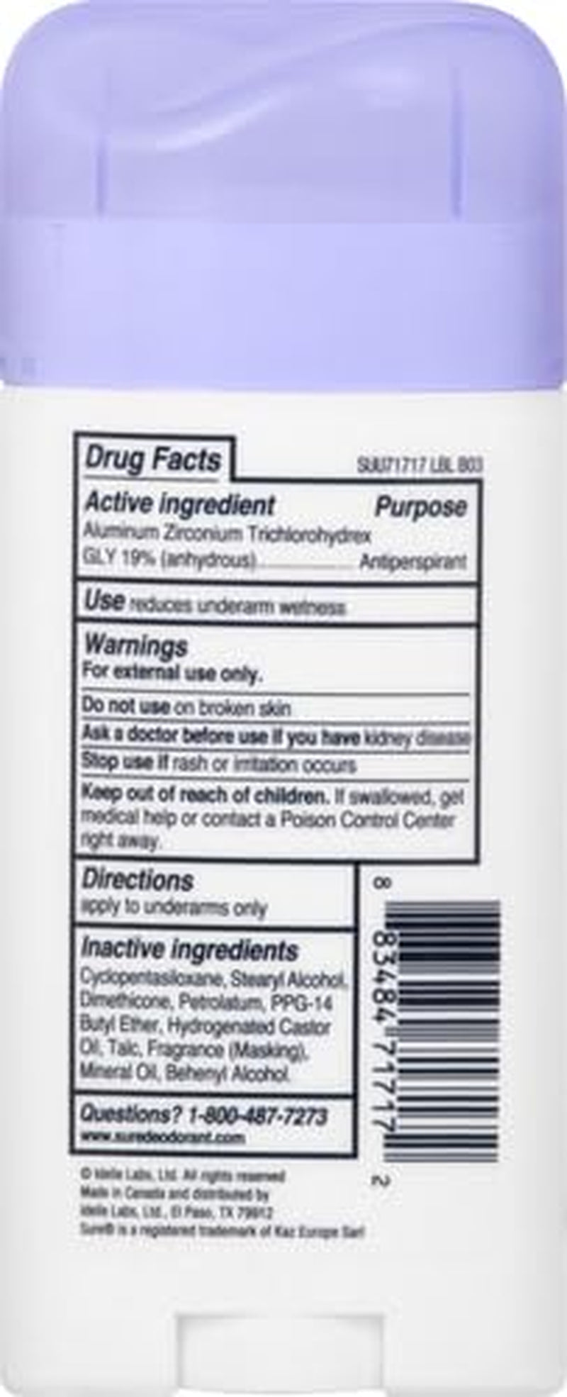 Sure Deodorant Invisible Solid, Unscented - 2.6 Oz