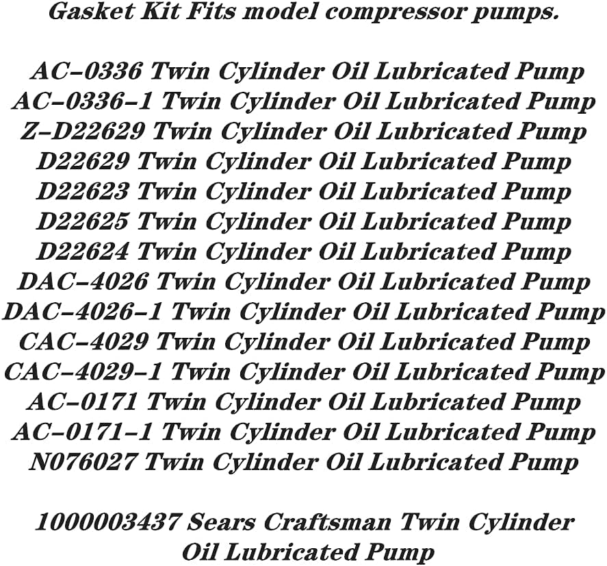 5140118-80 / Z-CAC-291-1, 5140118-79 Valve Plate Head Gasket and 265-17 Air Filter, Compatible with Craftsman Porter Cable Air Compressor - Prevent Air Leakage between Crankcase Cylinder