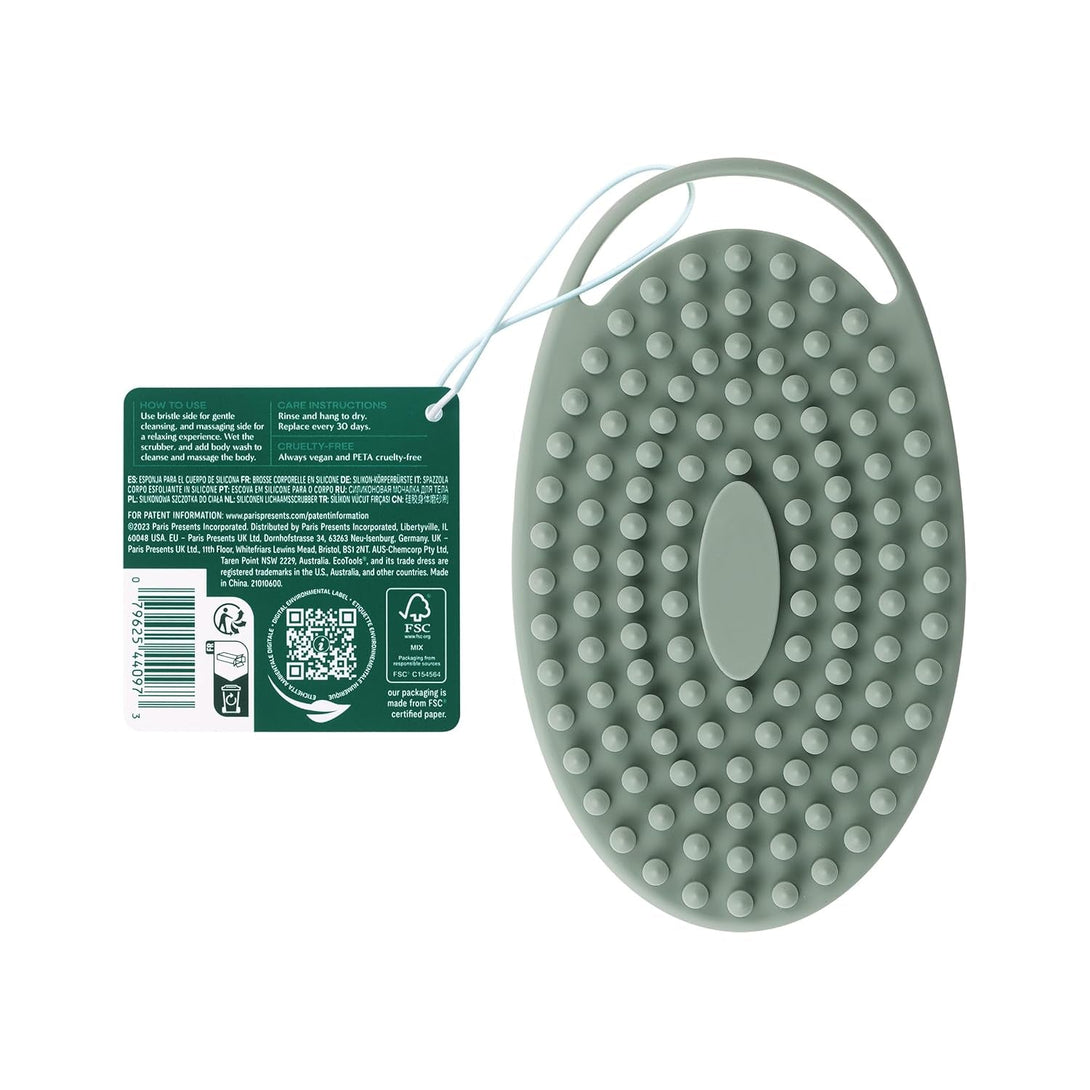 Ecotools Silicone Body Scrubber, for Gentle Cleansing & Exfoliating, 2-In-1 Silicone Scrubber & Body Massager, Hygienic & Durable Bath Accessory, Eco Friendly, Vegan, & Cruelty Free, 1 Count