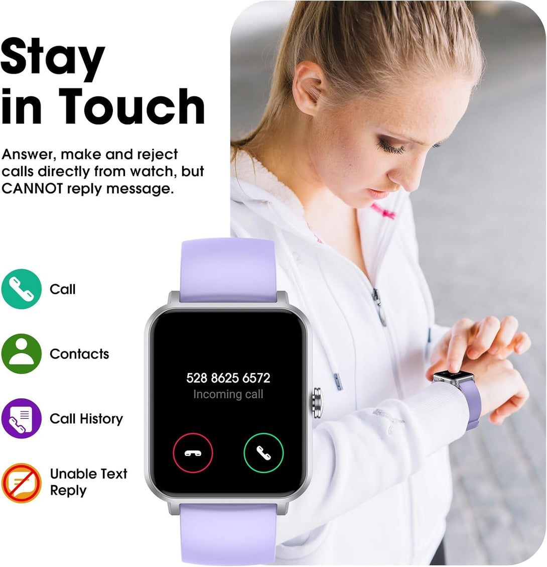 Smart Watch (Answer/Make Call) for Women Men, Fitness Tracker with Heart Rate, Blood Oxygen, Sleep Tracker, IP68 Waterproof Fitness Watch Step Calorie Counter Pedometer Compatible Iphone & Android