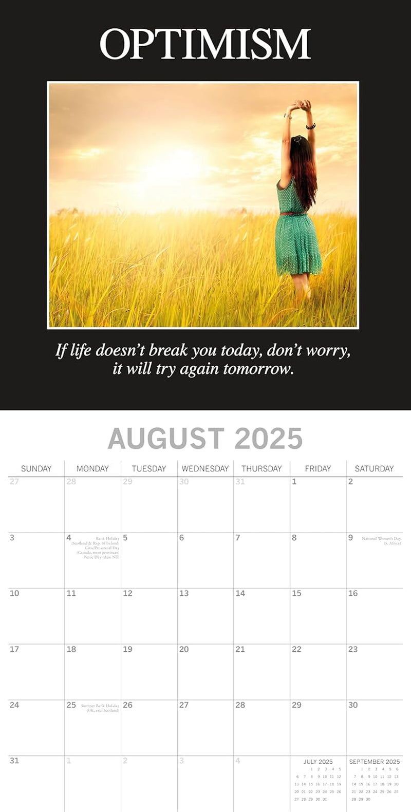 2025 Square Wall Calendar, Demotivation, 16-Month Funny Corner Theme with 180 Reminder Stickers (12 X 12 In)