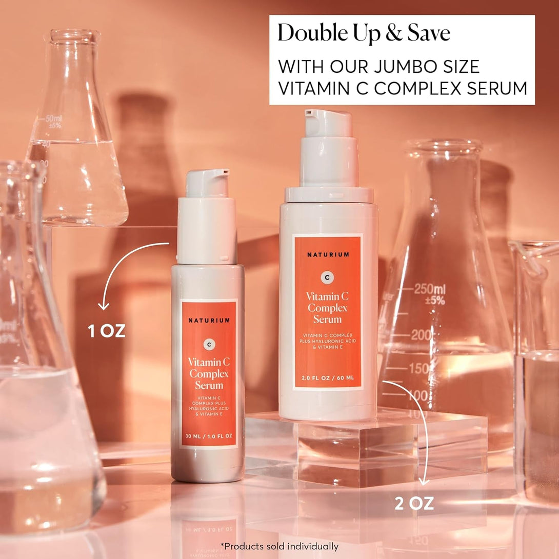 Naturium Vitamin C Complex Face Serum, Anti-Aging Facial Treatment with Hyaluronic Acid & Vitamin E, 1 Oz