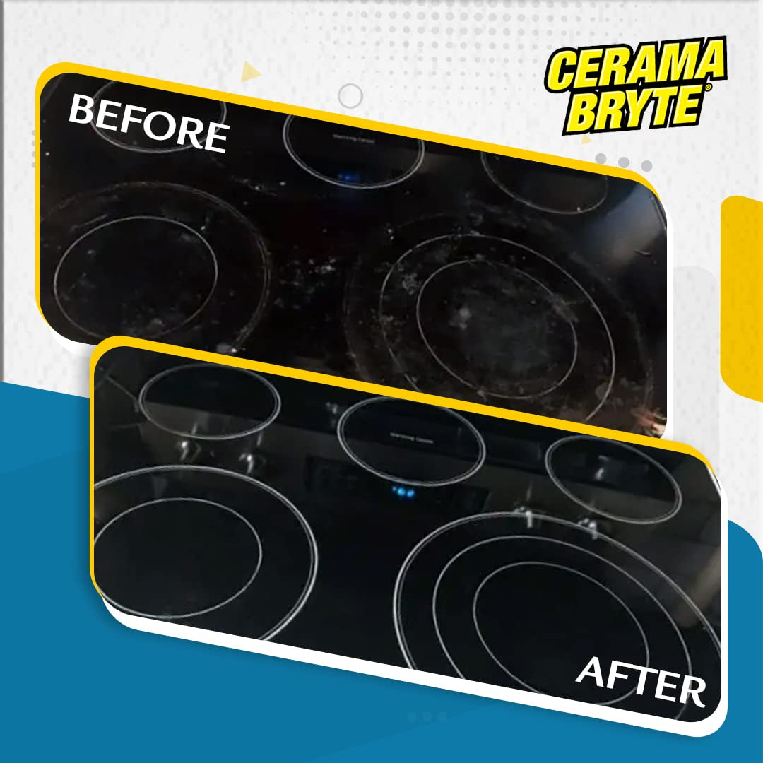 Cerama Bryte 10 X 5 Pack Cleaning Pads Cooktop and Stove Top Cleaner for Glass - Ceramic Surfaces, 50 Count