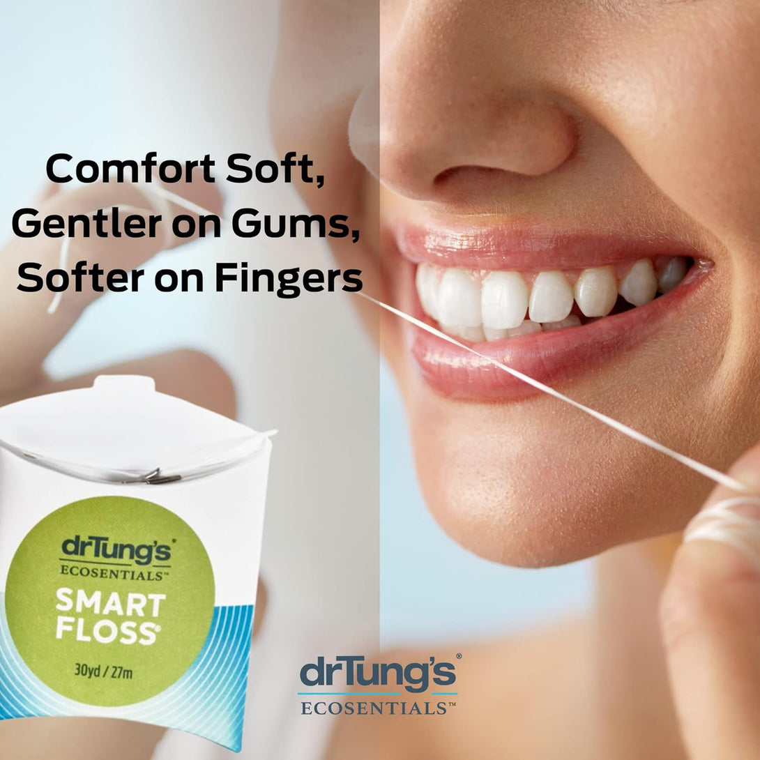 Drtung'S Smart Floss - Natural, PTFE & PFAS Free Floss, Gentle on Gums, Expands & Stretches, BPA Free Floss - Natural Dental Floss Cardamom Flavor (Pack of 2)