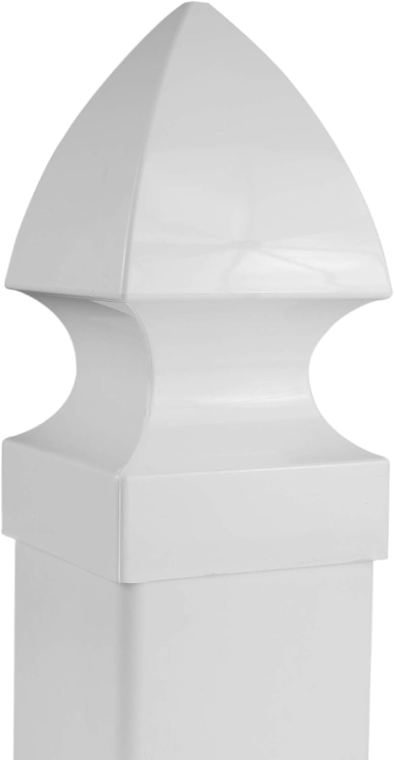 Classy Caps GF655 Gothic PVC Post Cap, for 5" X 5" Vinyl Fence & Deck Posts - White