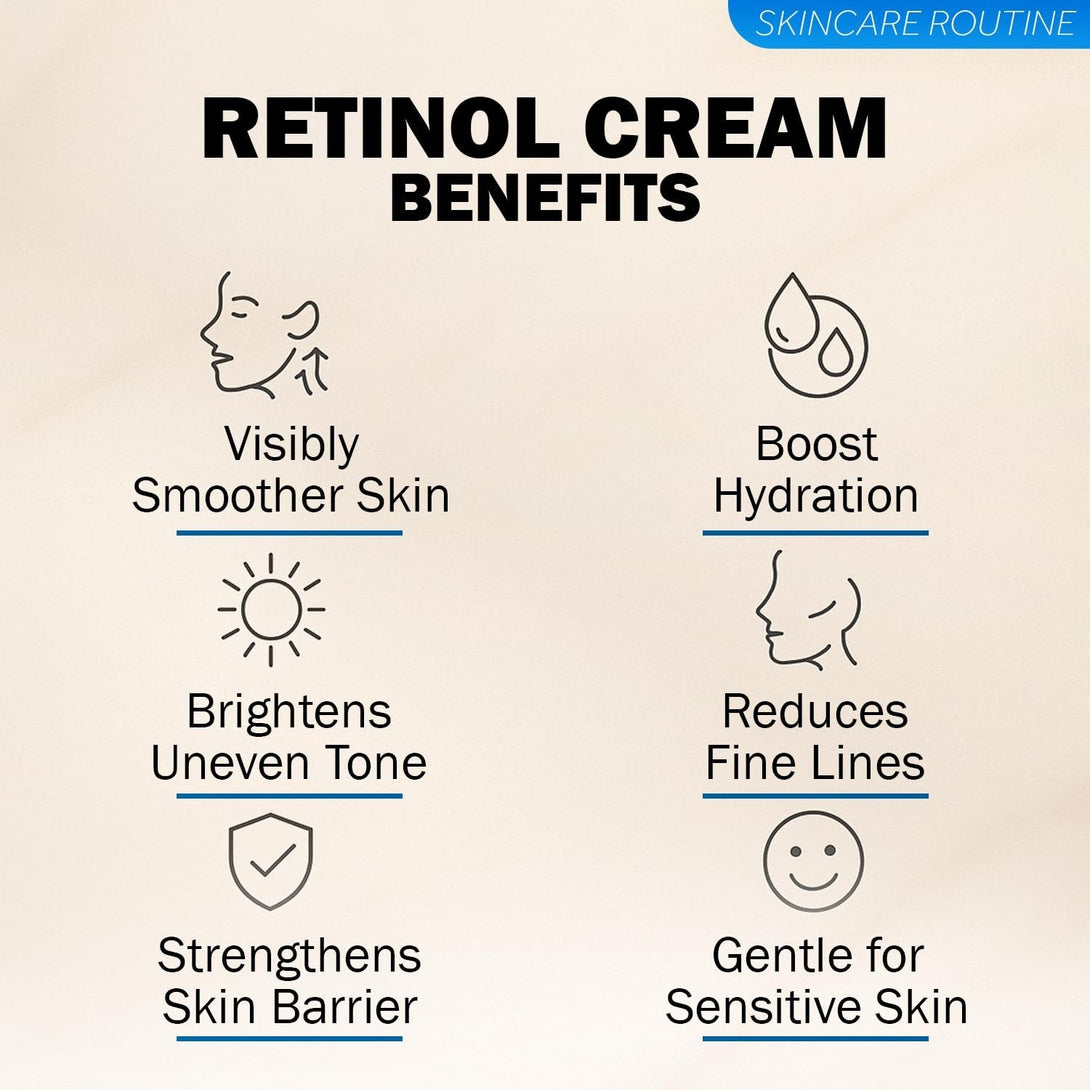 DEL SUR Retinol Cream for Face 50Ml – Anti-Aging Night Moisturizer with Hyaluronic Acid, Bakuchiol & Niacinamide – Korean Retinol Cream for Wrinkles, Fine Lines & Dark Spots 50Ml