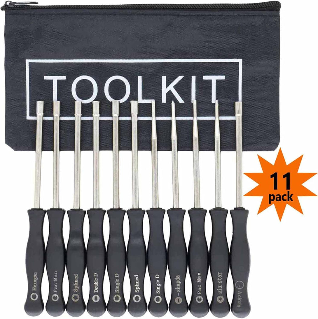 11 Pcs Carburetor Adjustment Tool Screwdriver Kit for Common 2 Cycle Carburator Adjusting Small Engine Carb Tune up Adjusting Tool, Carburetor Adjuster Tool - Carb Tool Kit (Band Black Tool Bag)