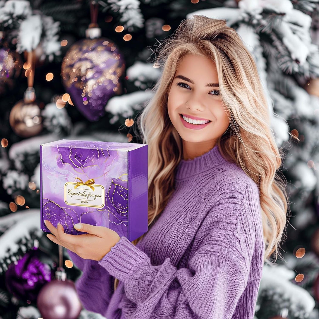 Bath Gift Set for Women, Relaxing Spa Self Care Gifts for Wife Her Sister Friends Mom Auntie Grandma, Lavender Bath Bombs Set, Happy Birthday Friendship Stress Relief Gifts Ideas ﻿