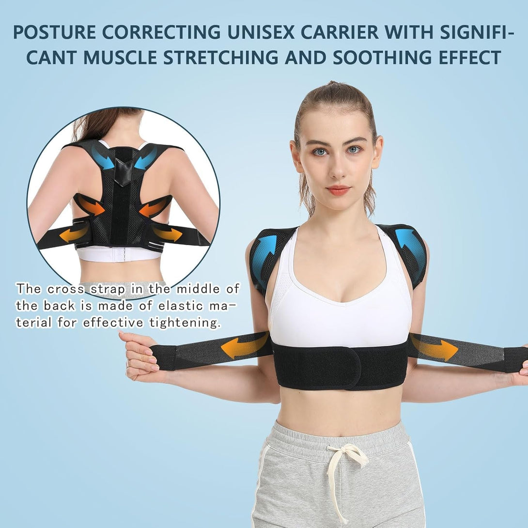 Back Brace Posture Corrector, Adjustable Posture Back Brace, Men/Women Back Posture Corrector, Upper and Lower Back Pain Relief - Scoliosis, Hunchback, Spine Corrector (L)