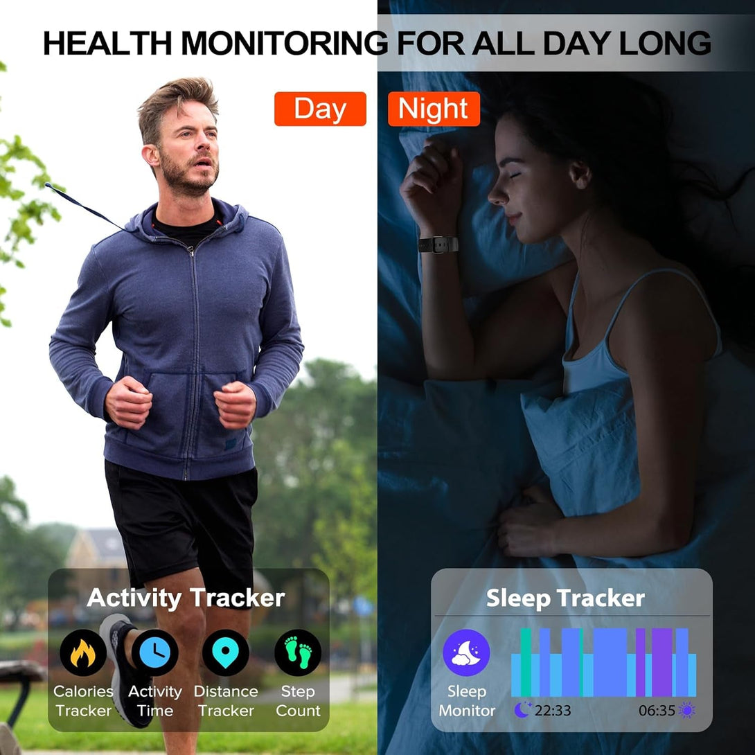 Smart Watch for Men Women(Answer/Make Calls), 1.85" HD Touch Screen Fitness Watch with Sleep Heart Rate Monitor, 112 Sports Modes, IP68 Waterproof Activity Trackers Compatible with Android Ios, Black