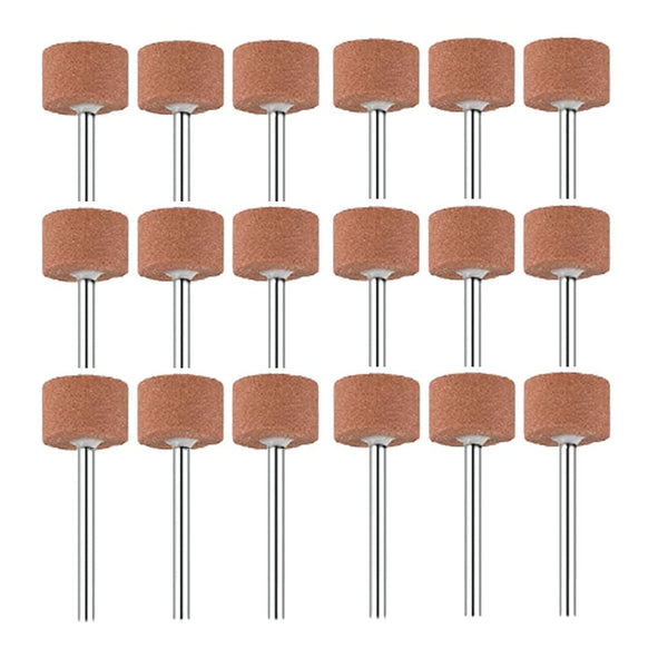 18Pcs Rotary Grinding Stones, 1/8'' Shank 15MM Dia Cylinder Shape Abrasive Stone Mounted Grinding Tool for Dremel Rotary Tools