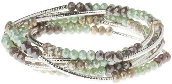 Scout Curated Wears - Women'S Scout Wrap Bracelet & Necklace Iced Mint Combo/Silver