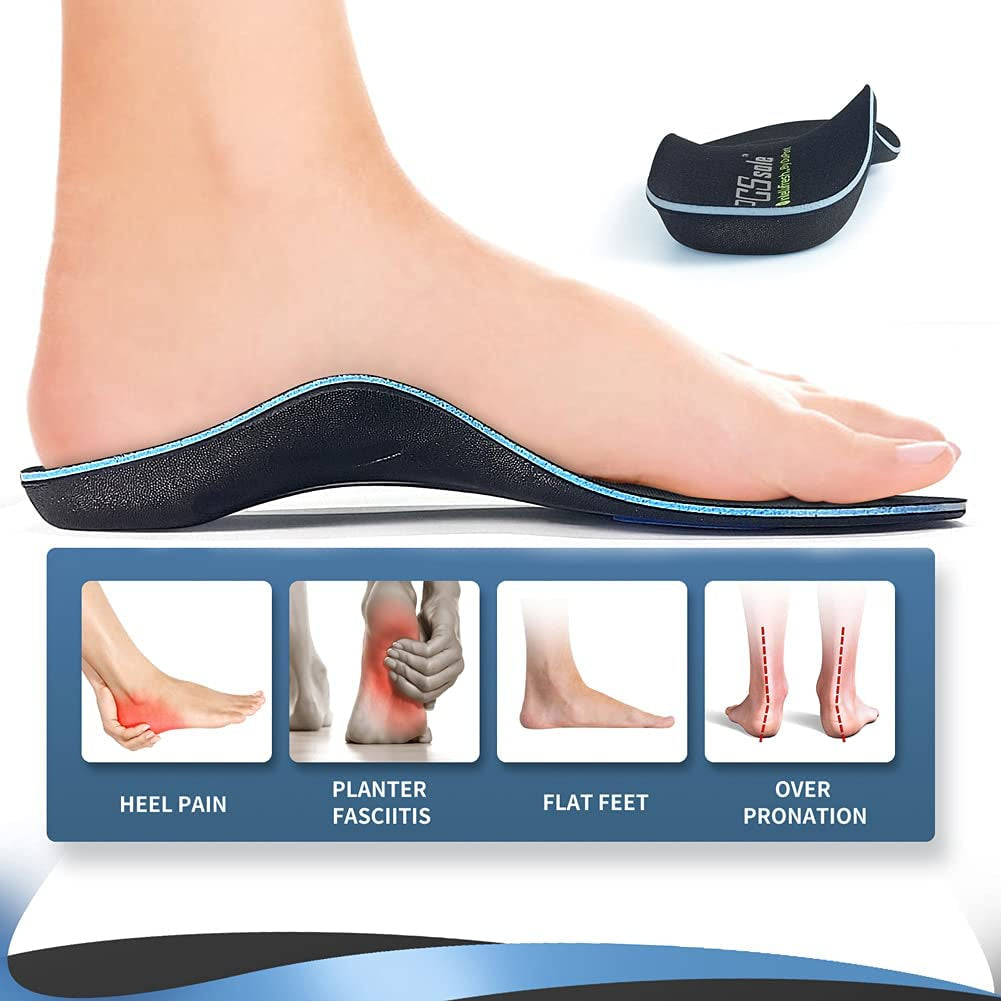 Pcssole Orthotic High Arch Support Insoles, Comfort Gel Work Boot Insert for Flat Feet, Plantar Fasciitis, Feet Pain, Heel Spur Pain,Metatarsalgia,Over Pronation for Men and Women