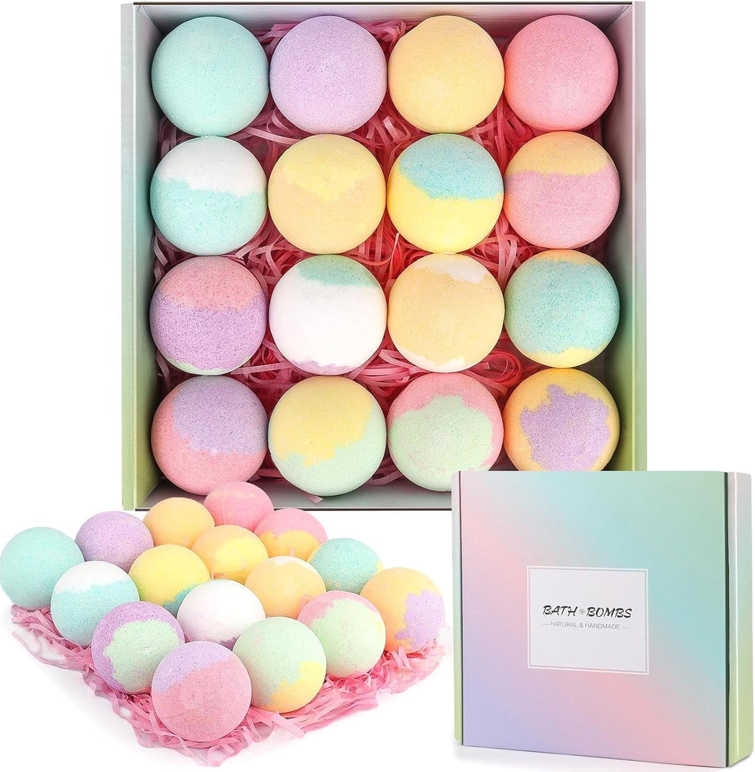 Bath Bombs Gift Set,16Pcs Organic Bath Bombs for Women Relaxing Bath Gifts for Women,Her on Birthday,Christmas
