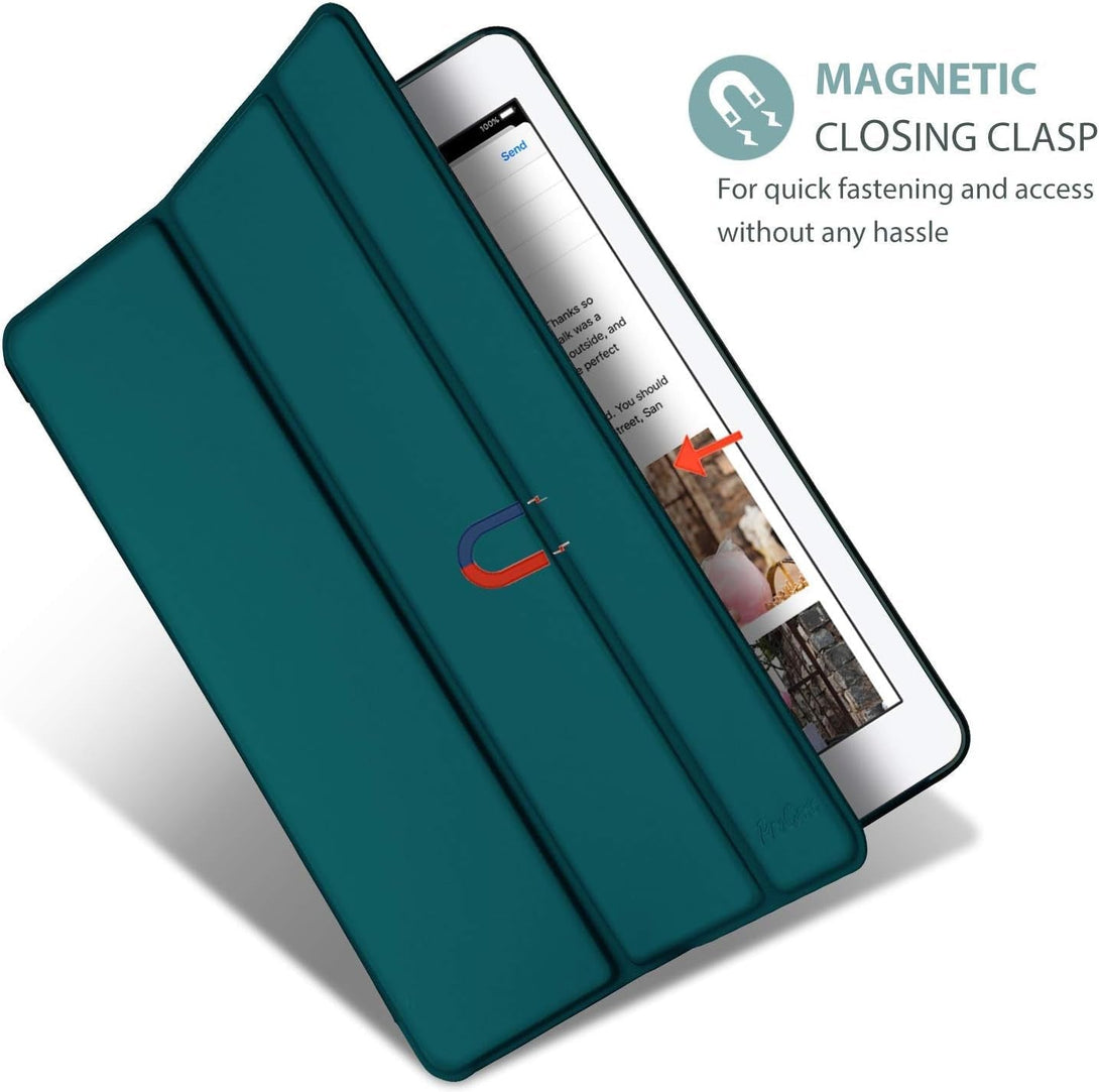 Procase Smart Case for Ipad 9.7 Inch Ipad 6Th/5Th Generation Case 2018 2017(Model: A1893 A1954 A1822 A1823), Ultra Slim Lightweight Stand Case with Translucent Frosted Back Smart Cover -Emerald
