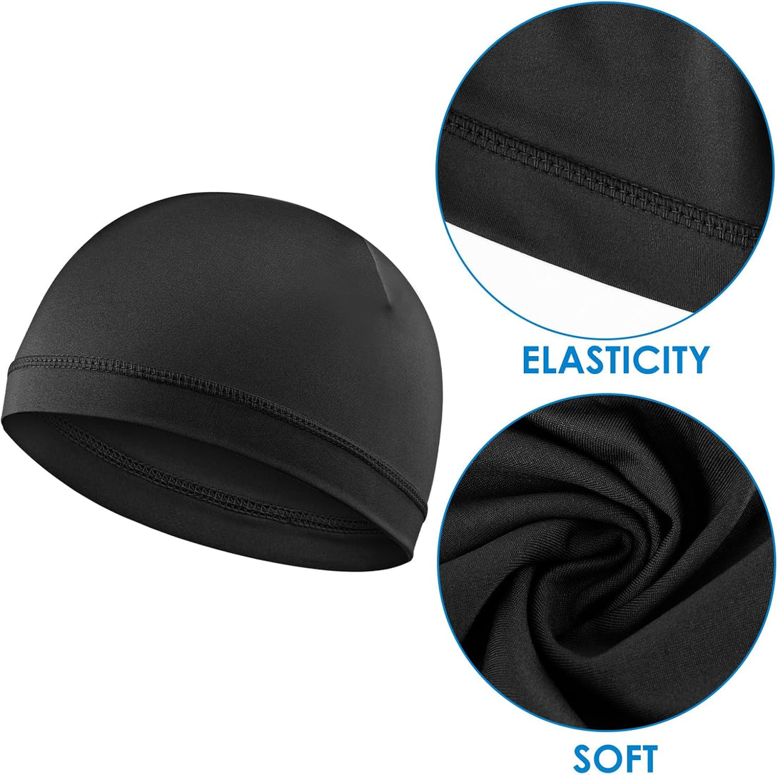 4Pcs Wave Cap for Men Silky Durags Elastic Band Wave Caps for 360 540 720 Waves Soft Breathable Satin Durag Unisex Adults Kids Skullies Beanies Hats Shower Cap Black