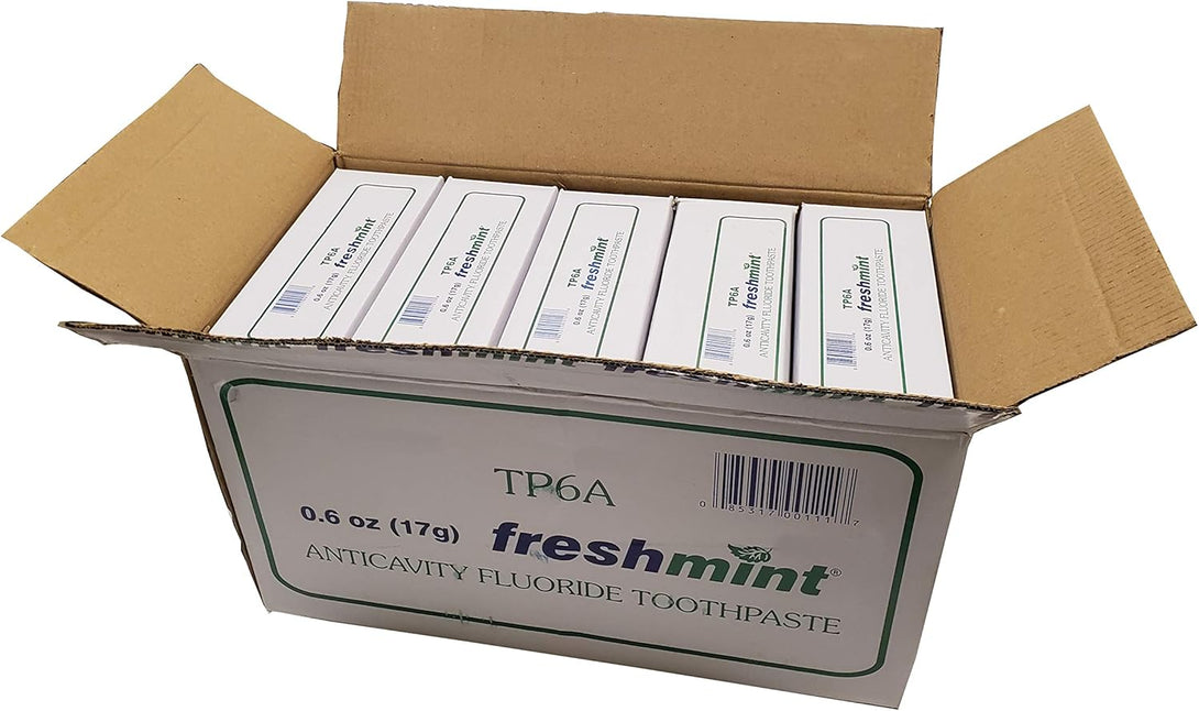 720 Tubes of Freshmint® 0.6 Oz. Anticavity Fluoride Toothpaste, Metallic Tube, Tubes Do Not Have Individual Boxes for Extra Savings, Travel Size