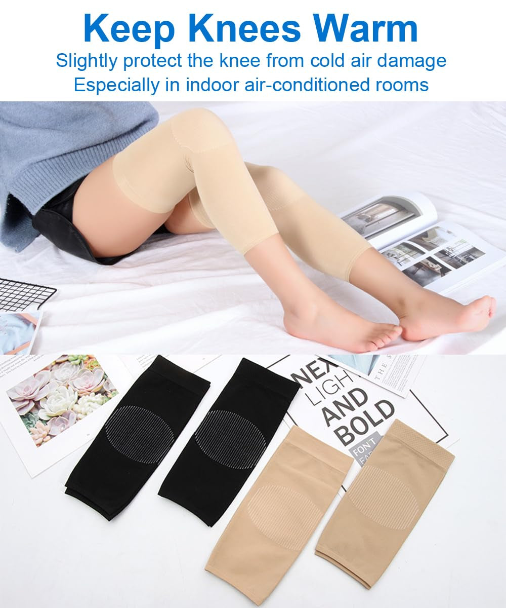 1 Pair Knee Compression Sleeves for Women & Men, Lightweight Thin Knee Sleeves for Knee Pain Relief, Knee Warmers Knee Brace Undersleeve Dancer Knee Pads, Knee Brace for Daily Use (Black)