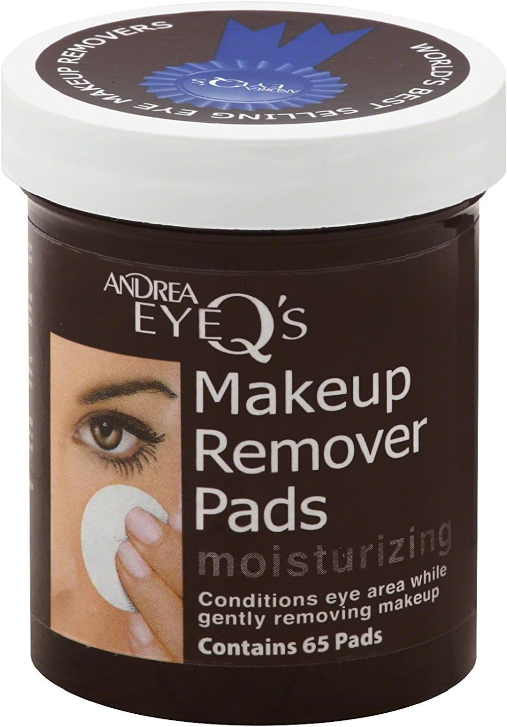 Andrea Eye Q'S Eye Make-Up Remover Pads Moisturizing 65 Each (Pack of 4)