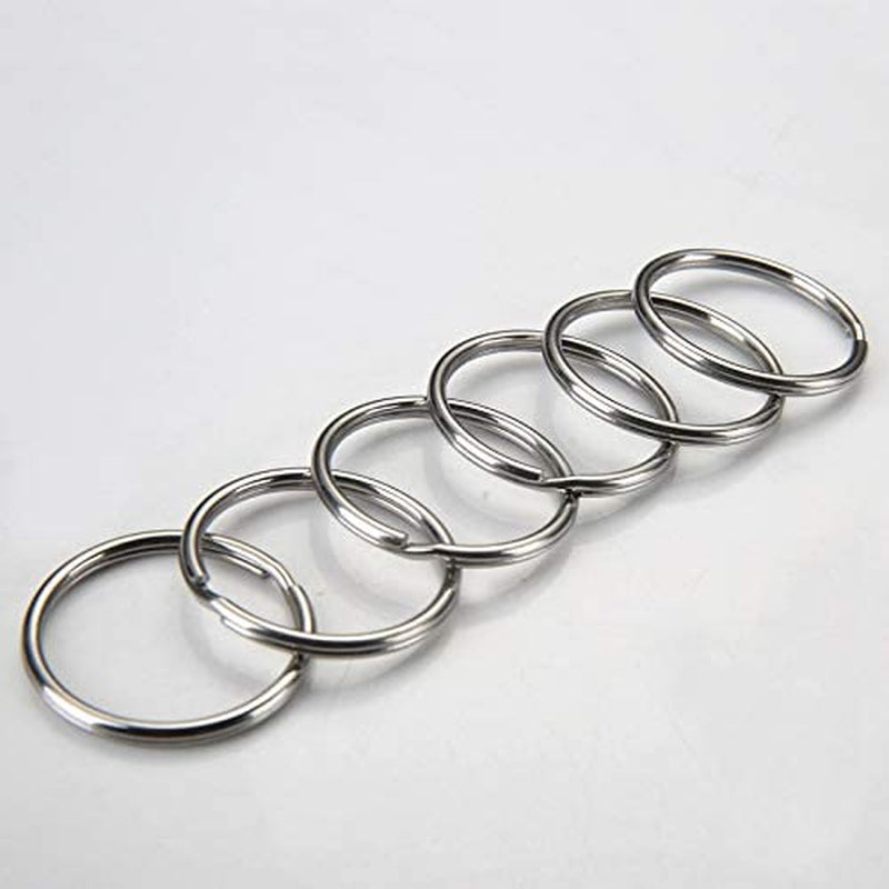 KINGFOREST 100-Pack Split Key Rings (1 Inch/25Mm) - Silver Nickel Metal Keychain Rings for Keys, DIY Crafts, Bags & Accessories - Durable Bulk Keyring Hardware with Smooth Edges