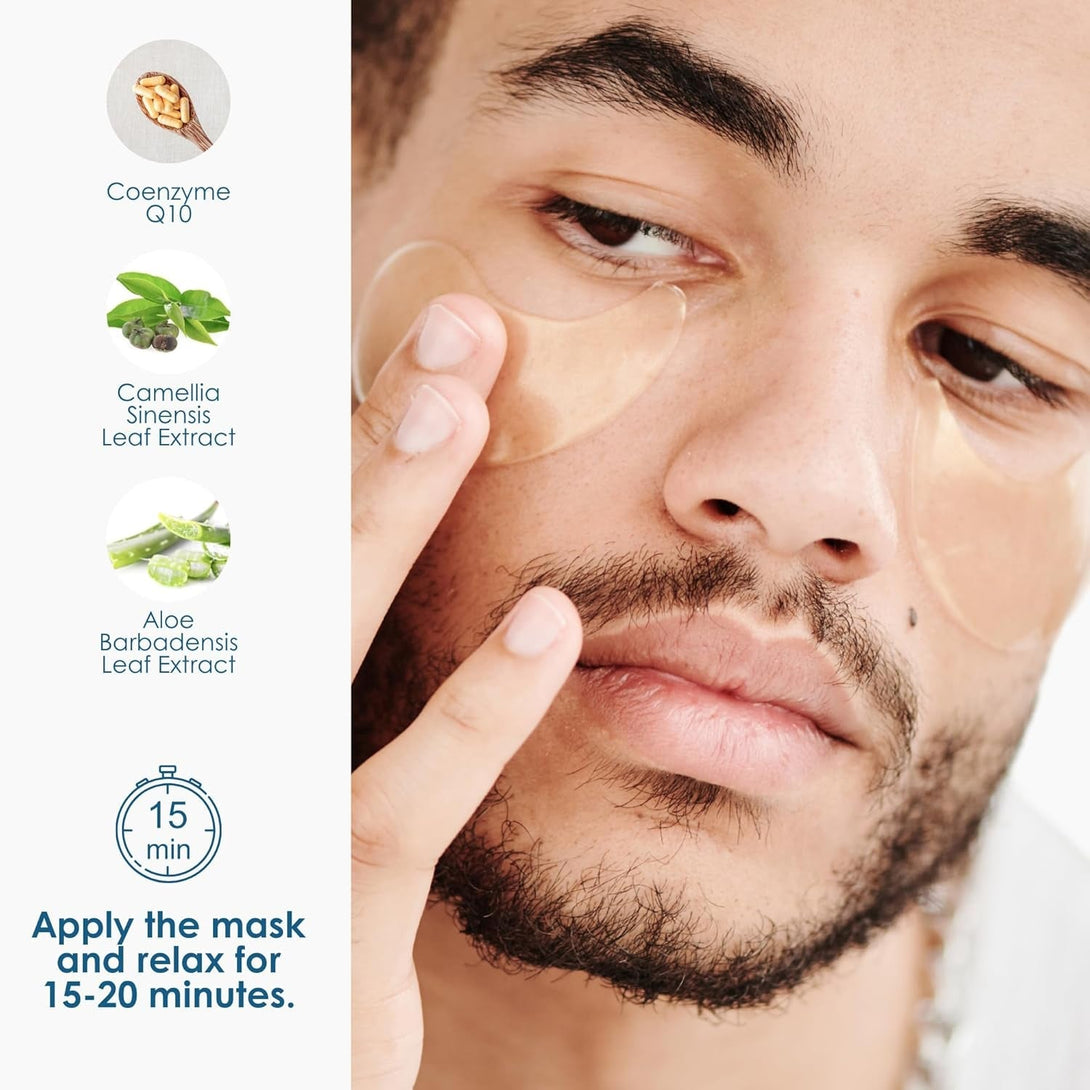 15 Min Groom Me Kit by Naisture – Korean at Home Spa Kit for Men with Hair Mask, Collagen Mask, Tea Tree Face Mask, Hyaluronic Acid Mask, and Eye Mask