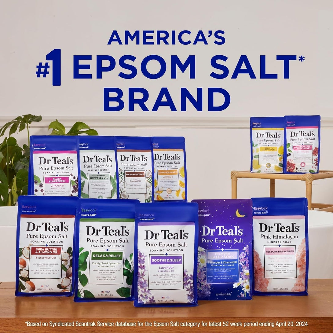 Dr Teal'S Pure Epsom Salt, Lavender, Eucalyptus & Wellness Trio Bundle, 3 Lbs (Pack of 3)