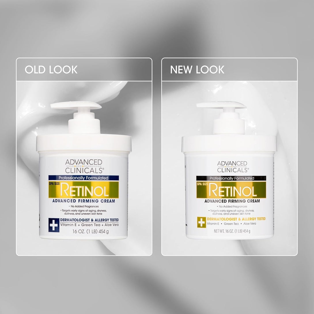 Advanced Clinicals Retinol Body Lotion & Face Moisturizer | Visible anti Aging Skin Care Retinol Body Cream for Women & Men Targets Look of Fine Lines, Wrinkles, & Crepe Looking Dry Skin, 16 Ounce