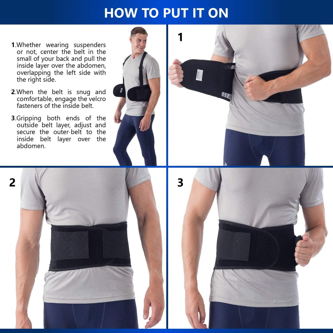 Nyortho Back Brace for Women & Men - Medium -30"-34"- Relieves Back Pain - Back Support Brace with Suspenders - Osteoporosis Back Brace - Maximum Posture & Spine Support - Hook & Loop Back Brace - Mens Back Brace.