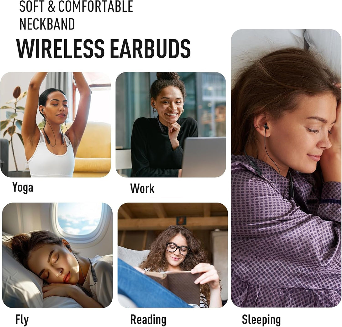 Hearprotek Wireless Headphones, Bluetooth 5.4 Sleep Soft and Lightweight In-Ear Earbuds for Sleeping, 25+Hour Playtime, Ideal for Side Sleepers, Relaxing, Meditating